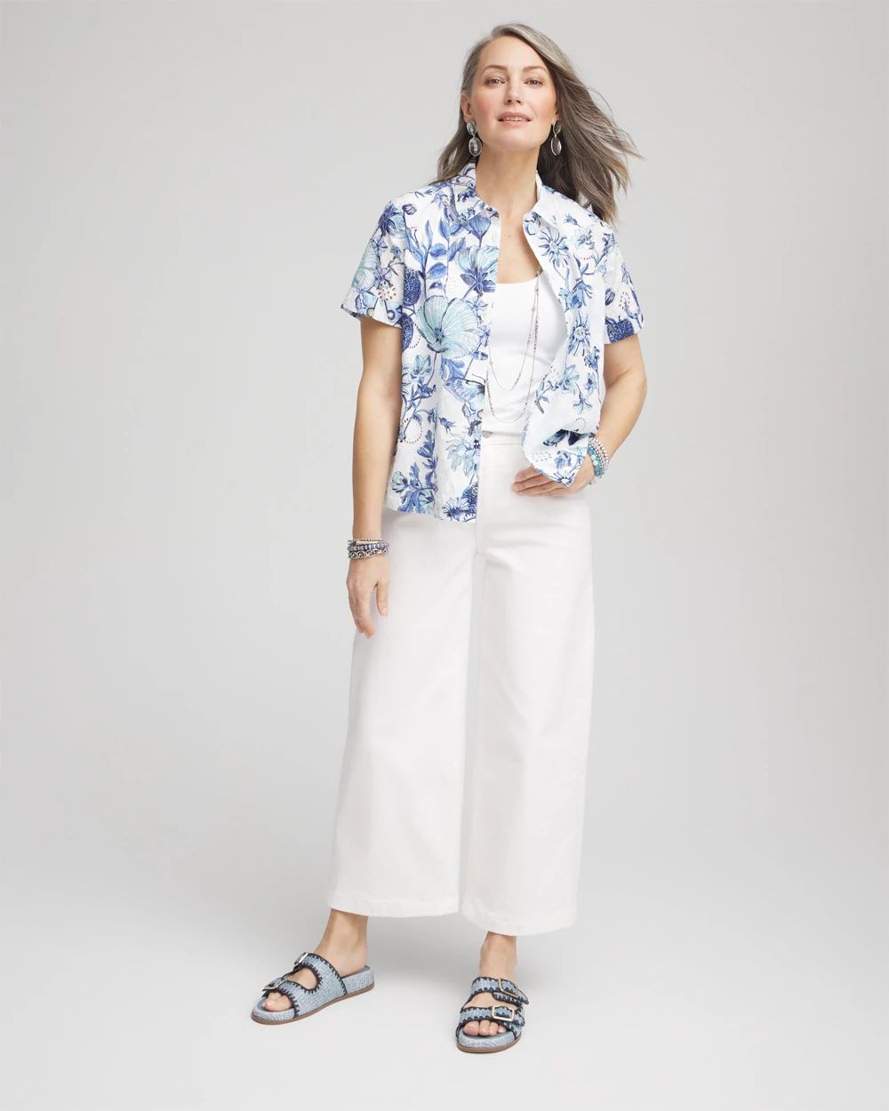シャツ IONSEOUL Vacation Pleats Short Sleeve Shirt JE1185 Menswear | Cropped Short-Sleeve Shirt, Ivory
